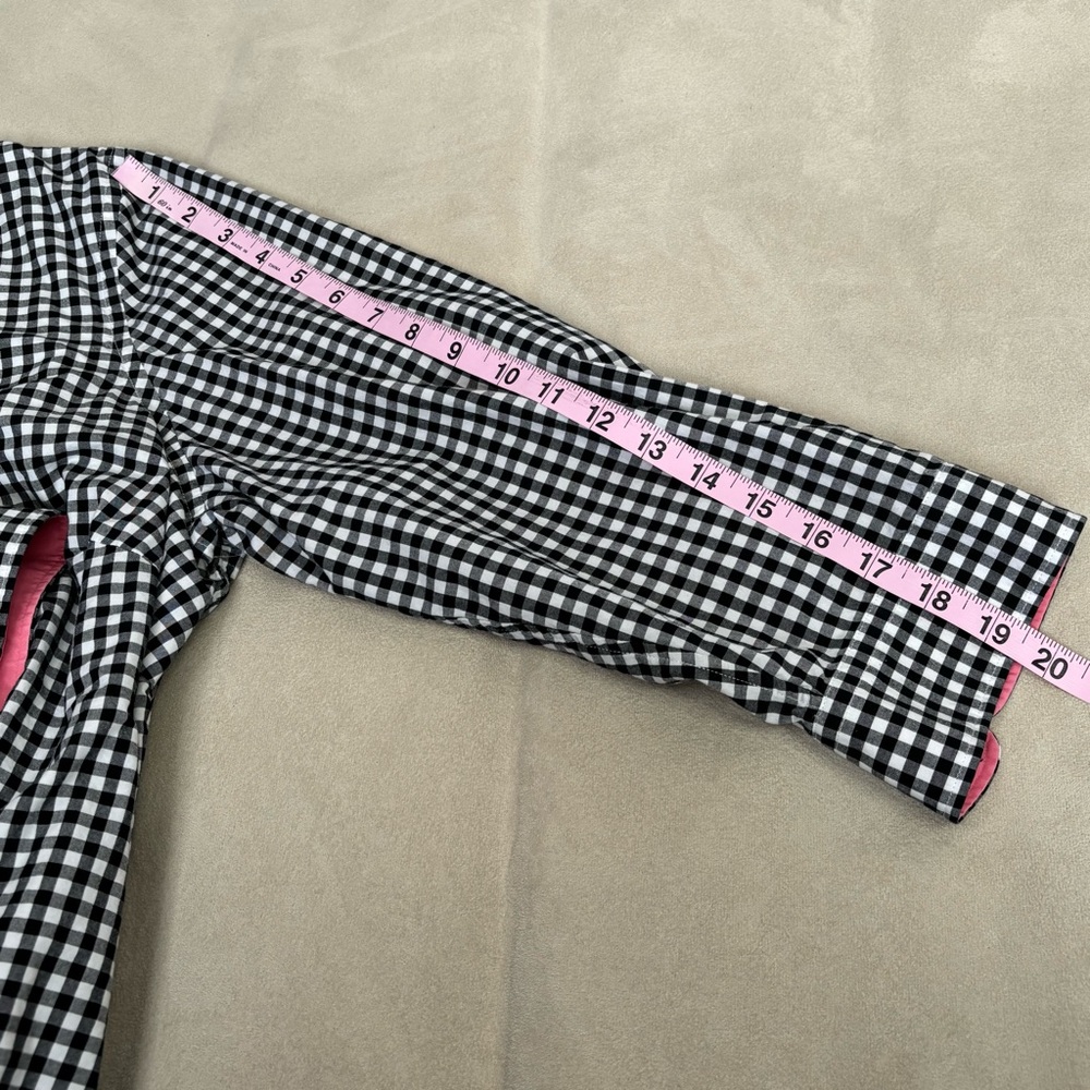 Lauren Ralph Lauren Plus Size 2X Black White Gingham Check Button Down Shirt Top - Picture 12 of 13